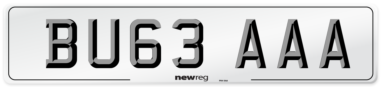 BU63 AAA Number Plate from New Reg